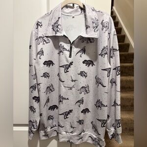 Dinosaur Print Quarter-Zip Sweatshirt